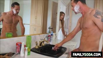 stepDad pounds stepDaughter while stepMom is taking a shower